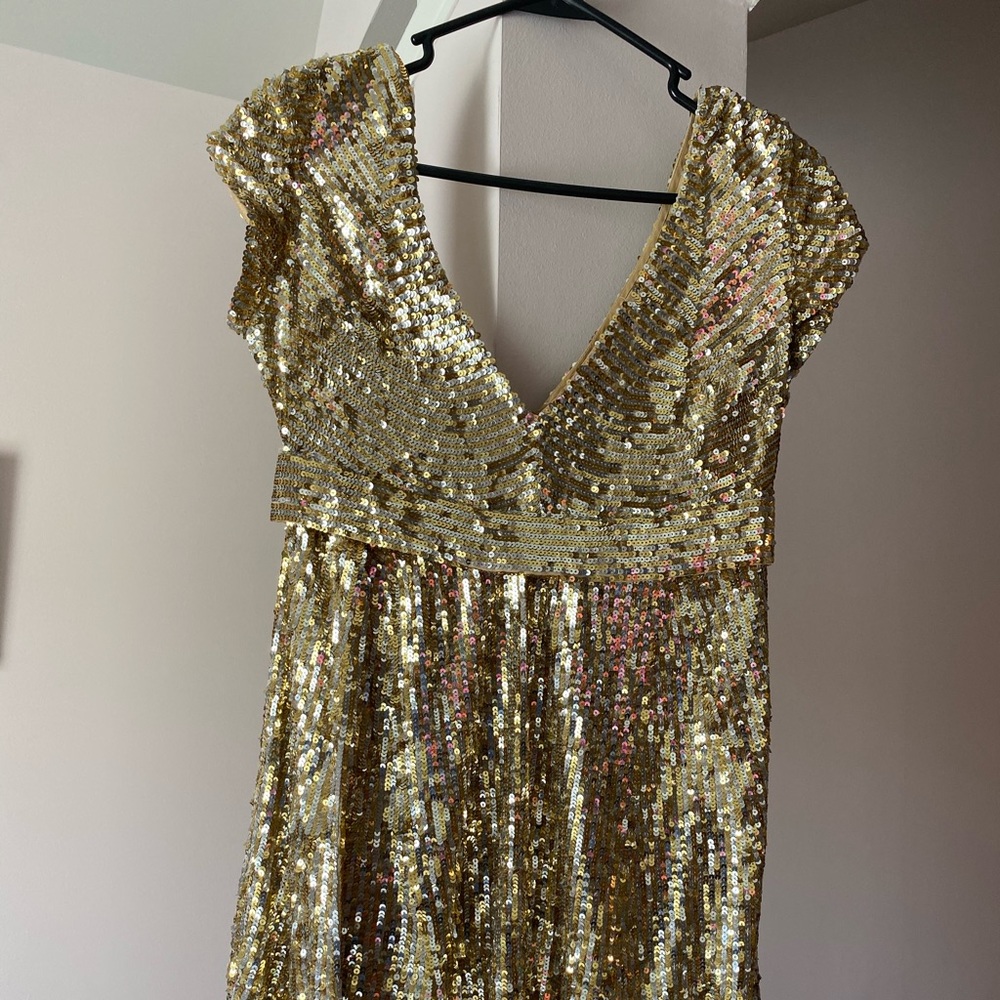 Dolce Jovani Gold and Silver Dress